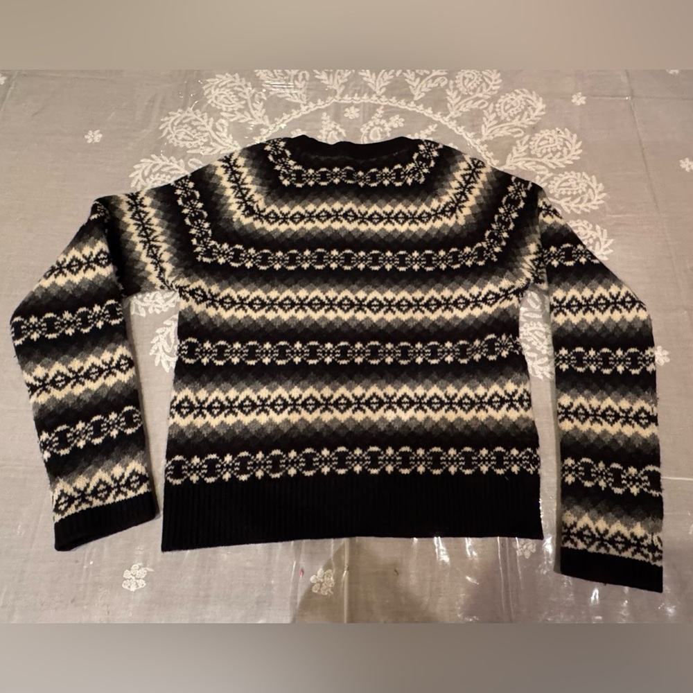 ❤️ PRADA Black, White and Shaded Grey Women’s Sweater. Size: 40 - Picture 1 of 16